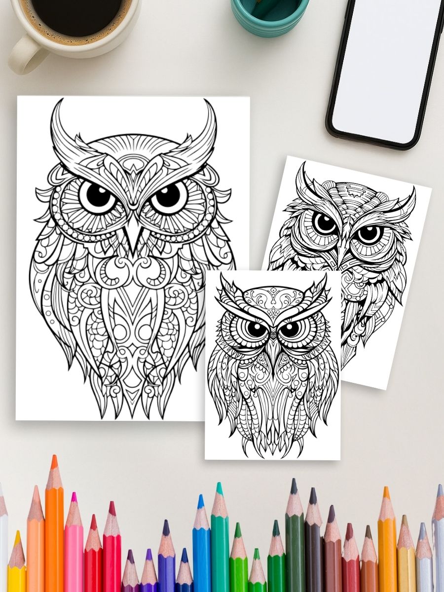 Night Watchers – 50 Owl Designs to Color - Image 3