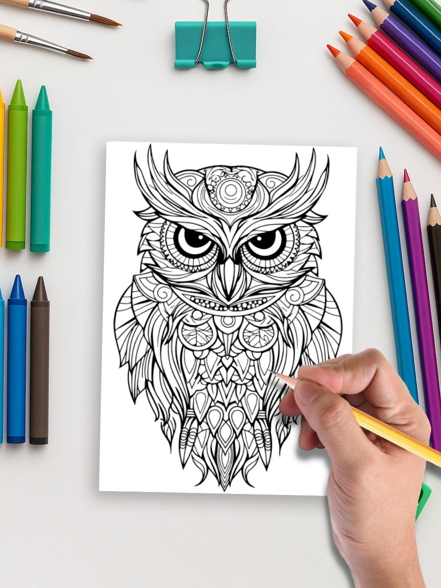 Night Watchers – 50 Owl Designs to Color - Image 4