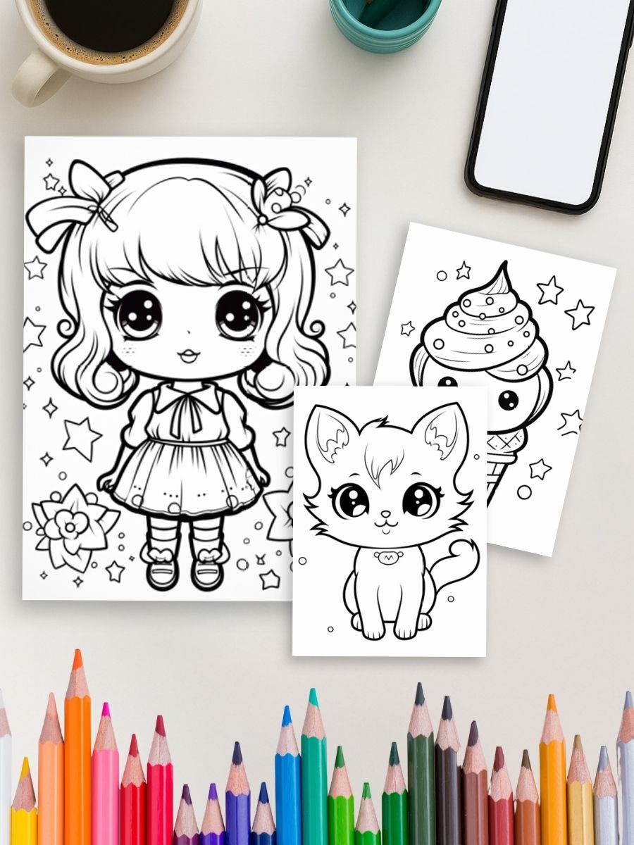 Kawaii Princess World – 300 Princess & Cute Girl Pages - Image 3