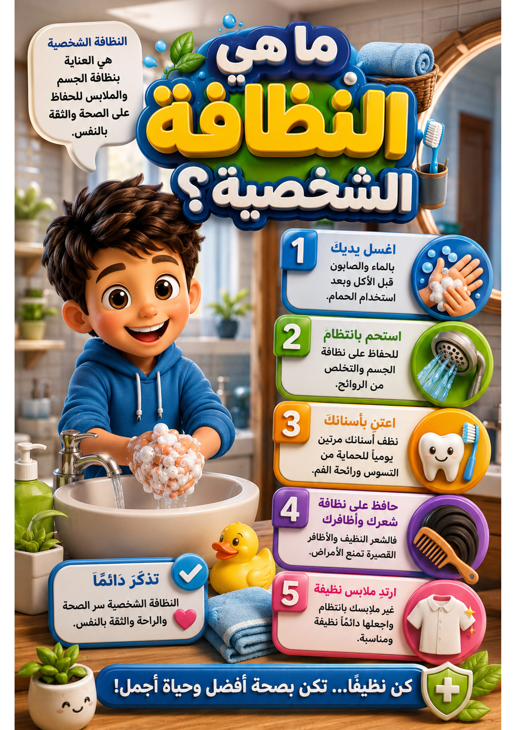سلسلة النظام الروتيني اليومي للأطفال